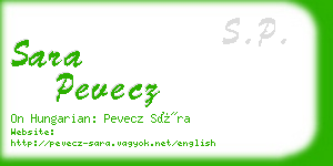 sara pevecz business card